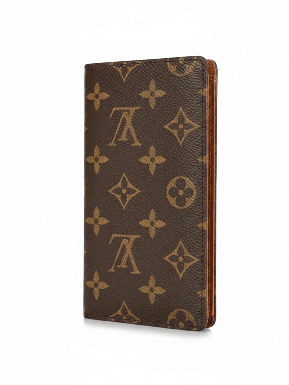 Louis Vuitton Monogram Canvas Tall Card Holder Brown bills or receipts auth